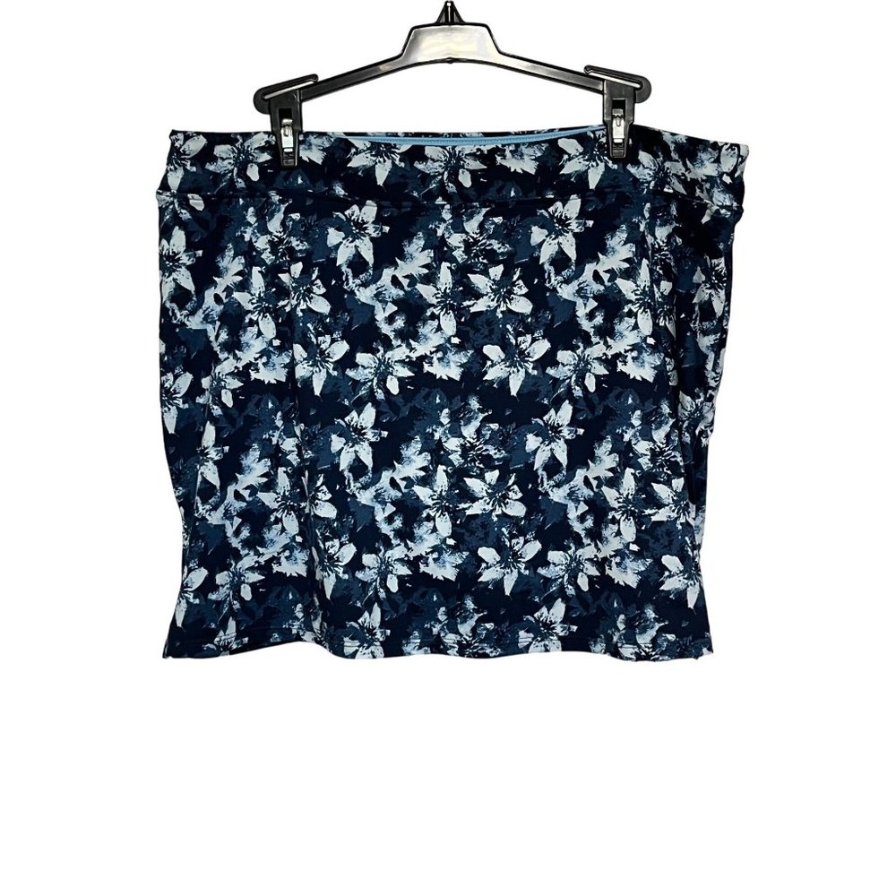 Tranquility Mini Skort Tennis/Golf Attached Shorts Two Tone Blue Floral Womans S